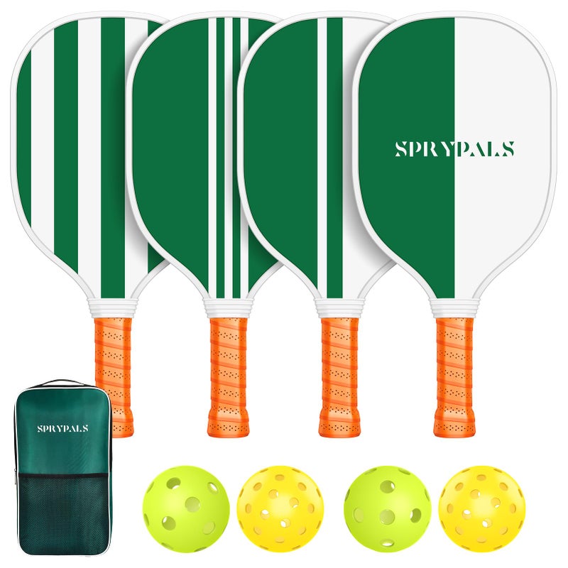 Sprypals Pickleball Paddles Set of 4,USAPA Approved Pickleball Set of 4 with 4 Balls & 1 Pickle ball Bag,Outdoor Pickle ball Racket with Ergonomic Cushion Grip for Beginner Pros Women Men Great Gifts for Adult - Image 1