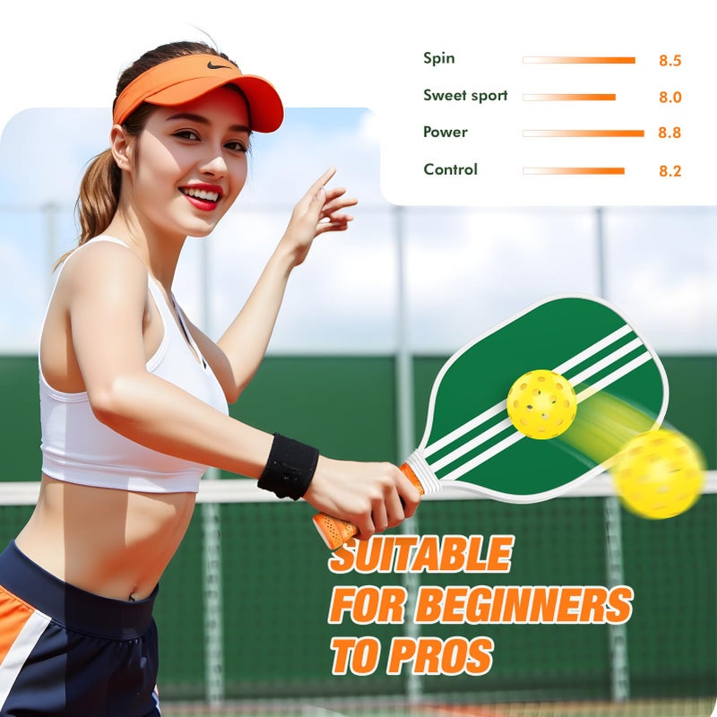 Sprypals Pickleball Paddles Set of 4,USAPA Approved Pickleball Set of 4 with 4 Balls & 1 Pickle ball Bag,Outdoor Pickle ball Racket with Ergonomic Cushion Grip for Beginner Pros Women Men Great Gifts for Adult - Image 5