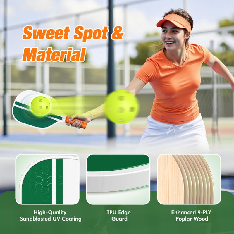 Sprypals Pickleball Paddles Set of 4,USAPA Approved Pickleball Set of 4 with 4 Balls & 1 Pickle ball Bag,Outdoor Pickle ball Racket with Ergonomic Cushion Grip for Beginner Pros Women Men Great Gifts for Adult - Image 3