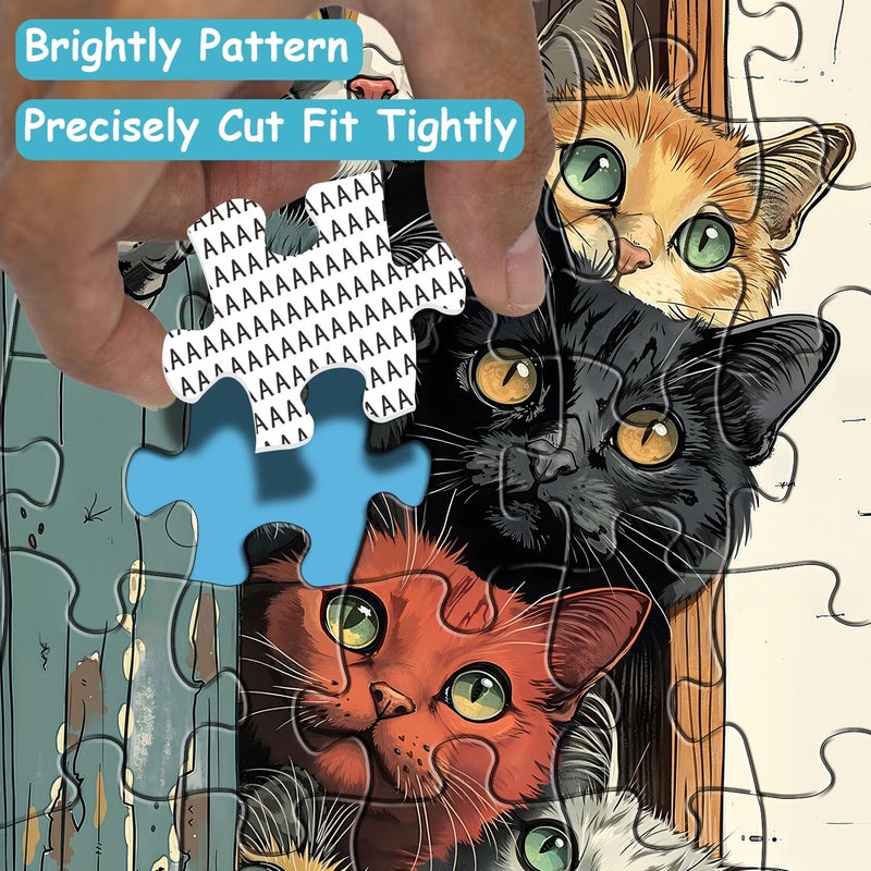 PPuzzling Cat Puzzles for Adults 1000 Pieces, Colorful Cats Jigsaw Puzzles, Challenging Animal Cute Kitten Puzzle as Home Wall Art - Image 4