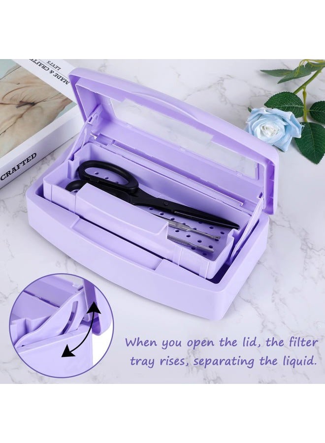 Gusnilo Nail Tool Sterilizer Box barbicide Disinfectant Jar Plastic Disinfectant Container Suitable for Nail Tools Hair Salons Beauty Centers and Manicure and Nail Equipment(Purple) - Image 4