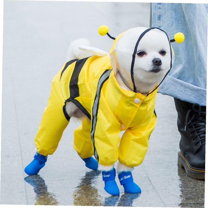 ABOOFAN Pet Bee Raincoat Waterproof Dog Rain Jacket Small Size Four-Legged Puppy Rain Gear Cute Outdoor Wear for Small and Medium Dogs - Image 5