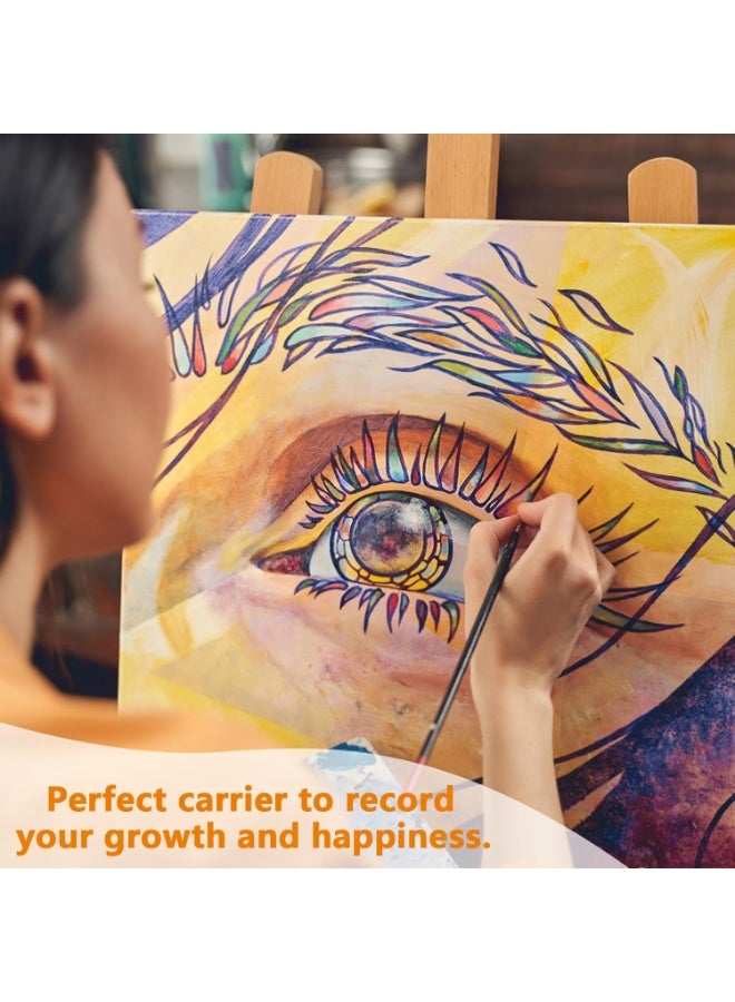 قماش للرسم، 6 عبوات من ألواح قماشية فارغة - 20 × 20 سم (8 × 8)، قماش فني قطني للأكريليك والرسم الزيتي، لوازم فنية مثالية للفنانين المحترفين والرسامين الهواة والمبتدئين - Image 3