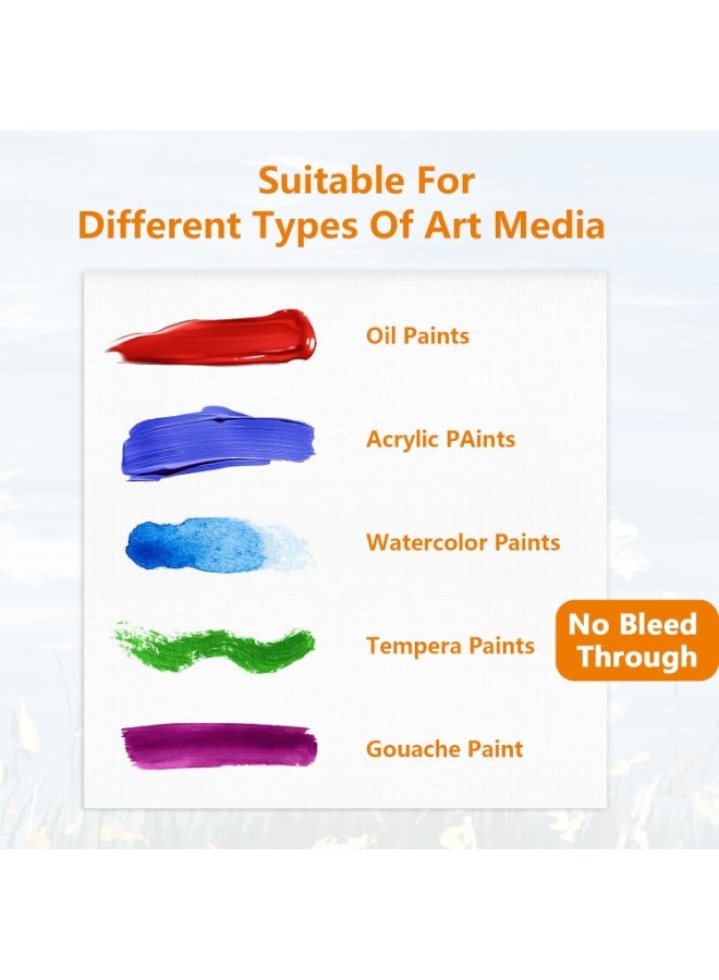 قماش للرسم، 6 عبوات من ألواح قماشية فارغة - 20 × 20 سم (8 × 8)، قماش فني قطني للأكريليك والرسم الزيتي، لوازم فنية مثالية للفنانين المحترفين والرسامين الهواة والمبتدئين - Image 2