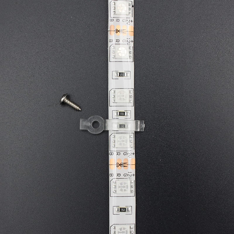 VIPMOON 100pcs Led Light Strip Mounting Clips 8mm Wide Strip Light Mounting Brackets Led Light Holder Fixing Clips for IP65 Waterproof 3528 2835 LED Strip Light, 100pcs Screws Included - Image 4