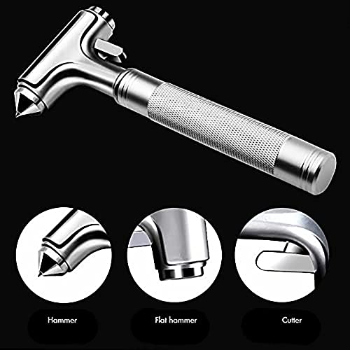 STORE 2508 Store2508 Premium Car Glass Breaker with Seat Belt Cutter Automotive Safety Hammer Emergency Escape Tool Car Auto Accessory Metal Window Hammer Vehicle Hard Aluminium Alloy Head (Silver Pack of 2) - Image 5