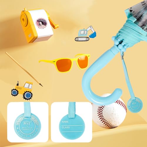 ThreeH Clear Stick Umbrella Kid Transparent Auto Open Umbrella with an Easy Grip Safety Walking Dome Bubble Umbrella 8 Fiber Ribs Dark Blue - Image 4
