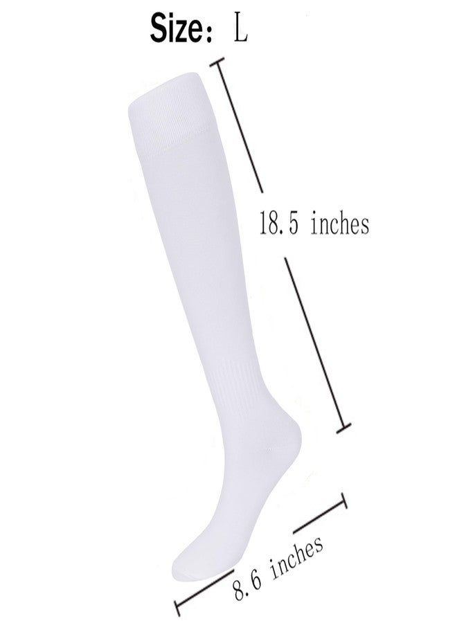 CaySep Unisex 1 pair White Knee High Long Sports Socks-Wicking Non-Slip Athletic Long Soccer Softball Baseball Socks for Men Women - Image 3