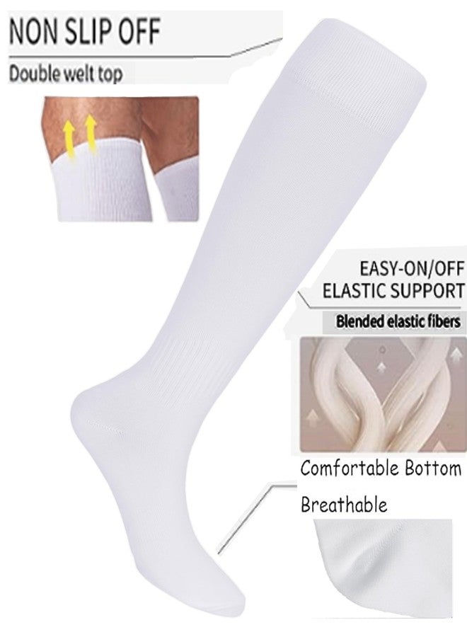 CaySep Unisex 1 pair White Knee High Long Sports Socks-Wicking Non-Slip Athletic Long Soccer Softball Baseball Socks for Men Women - Image 4