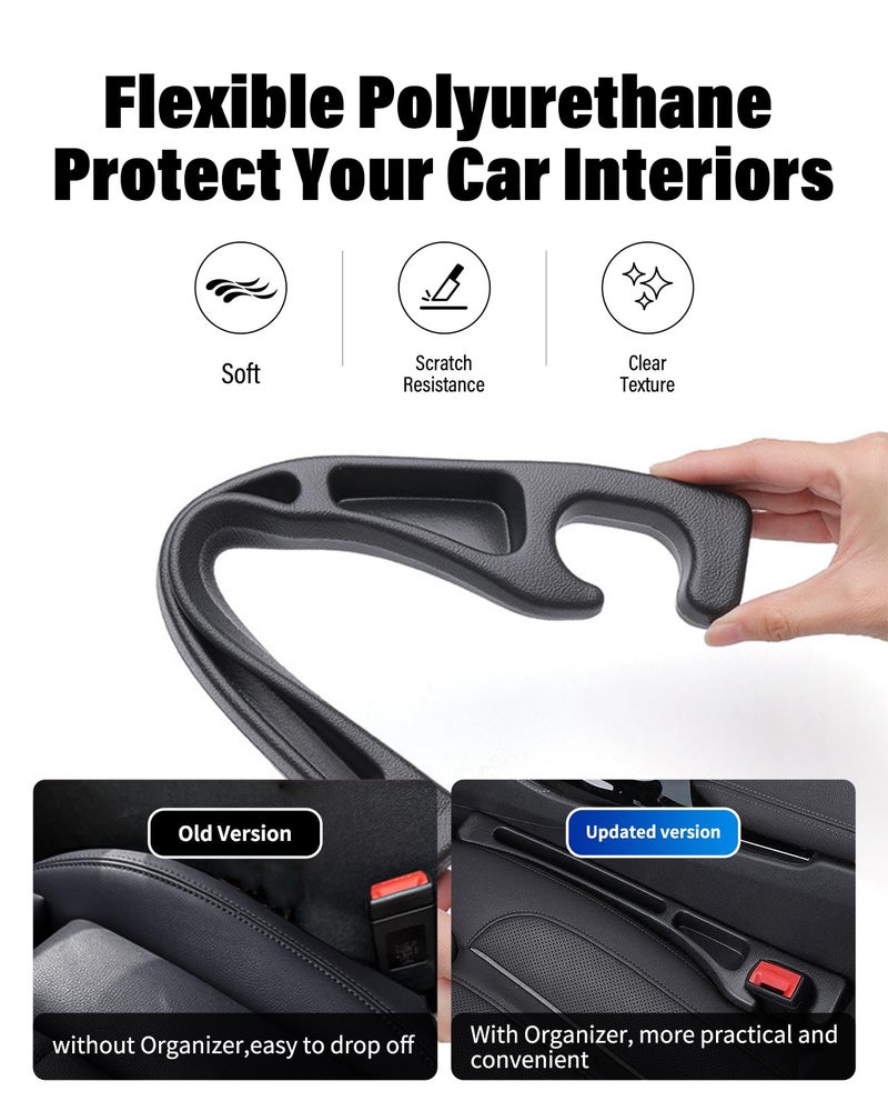 FOLUMAD Car Seat Gap Filler, 2 Pack No-Drop Seat Side Gap Seam Filler Organizer with Phone Holder, Universal Fit Fill The Gap Between Seat and Console, Perfect for Car SUV Truck Black - Image 3