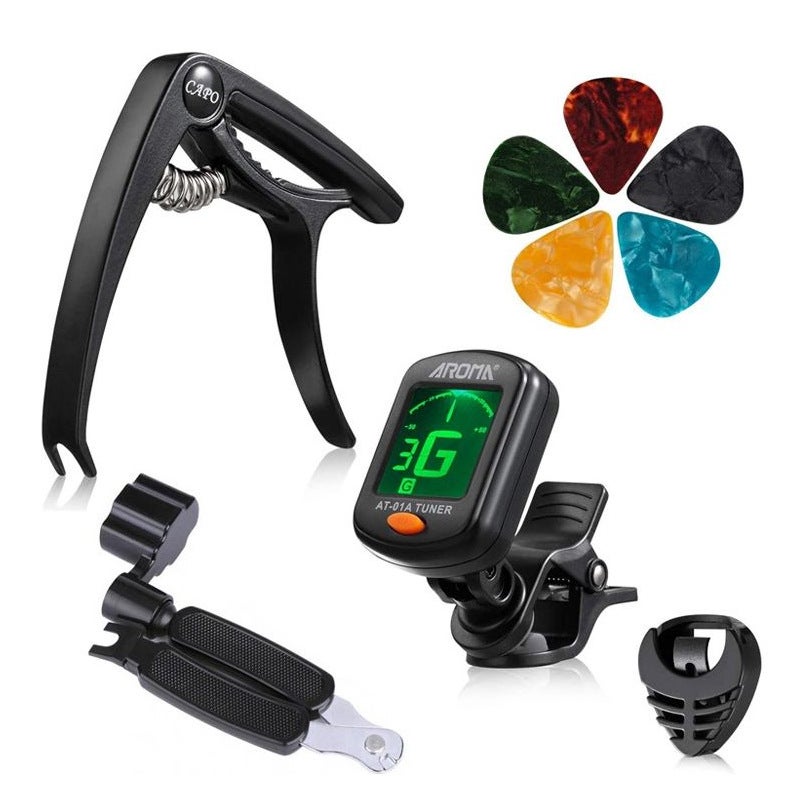 Guitar Accessories Suit Sets Of String Finger Sets Guitar Pick String Nail Pillow Three-In-One String Changer - Image 1