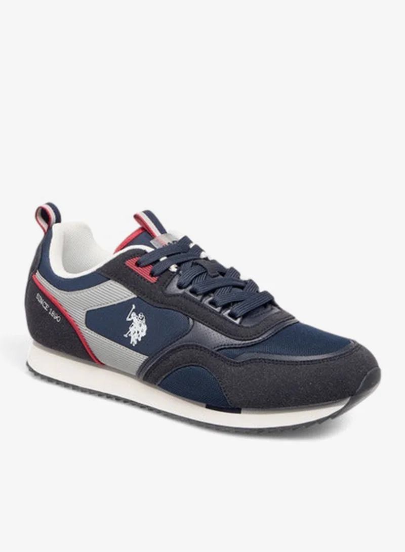 U.S. Polo Assn. Men's Logo Detail Sneakers with Lace-Up Closure