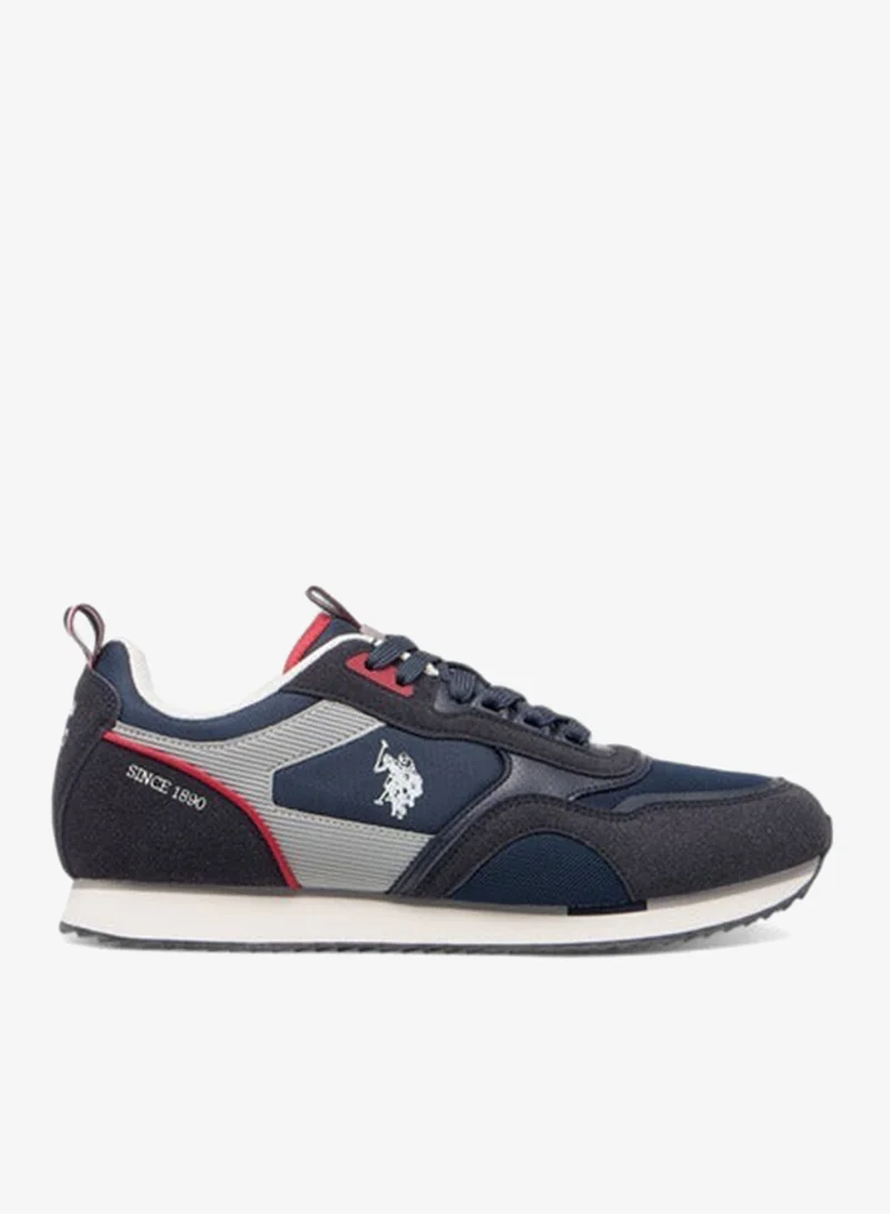 Men's Logo Detail Sneakers with Lace-Up Closure