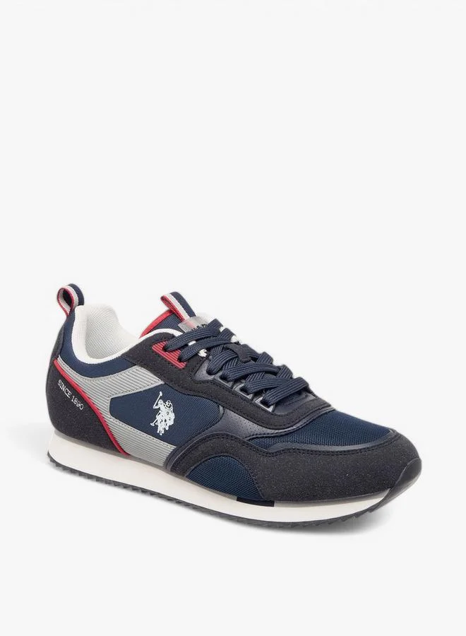 يو اس بولو اسن سنيكرز رجالي بتفاصيل شعار وإغلاق برباط