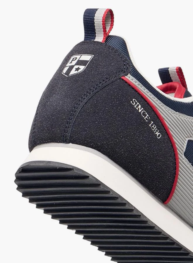 U.S. Polo Assn. NAVY Men's Logo Detail Sneakers with Lace-Up Closure for Men | Best Price UAE