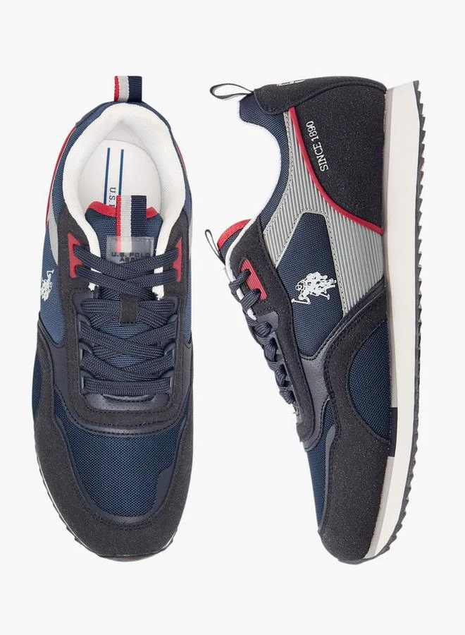 يو اس بولو اسن سنيكرز رجالي بتفاصيل شعار وإغلاق برباط