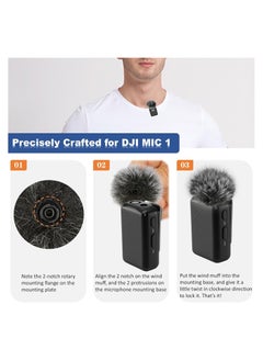 General 4 PCS DJI MIC Wireless Lavalier Microphone for Windshield/Pop Filter - Furry microphone cover for wind and ambient noise reduction  - Image 4