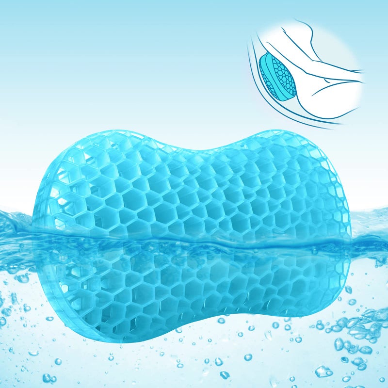 Sunlit Bath Jello Gel Bath Pillows Lumbar Pillow for Bathtub Back Support Pillow Gel Pillow with NonSlip Suction Cups for Lumbar Back Rest Support Fits Curved or Straight Back Tubs Aqua