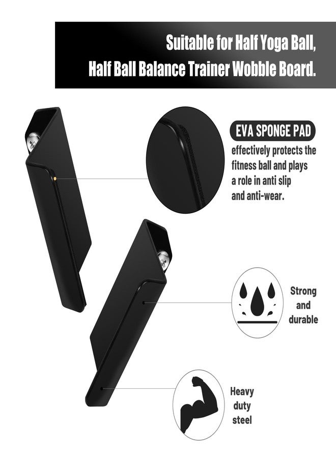 OMMUU Balance Ball Holder Wall mount,Half Exercise Ball Storage Bracket for Strength Fitness Ball,Yoga Stability Ball Rack Organizer for Home Gym Workouts - Image 4
