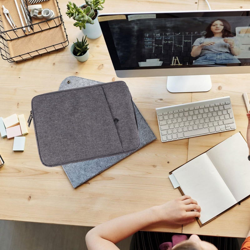 Waterproof Felt Laptop Sleeve Case 13 3 Inch with Organizer Pocket Dark Gray - Image 4