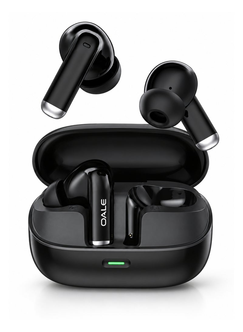OALE iTune 1 Wireless Bluetooth Earbuds with ENC Noise Cancelling, 50H Play Endurance, Touch Control, Dual Track Stereo, Bluetooth 6.0, Black - Image 1