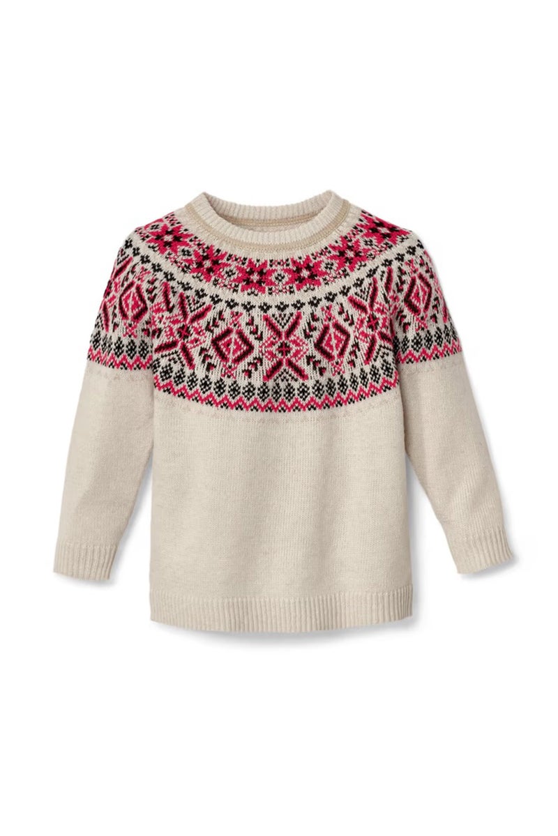 Tchibo Toddlers Girl Ribbed Neck Aztec Pattern Sweater, Multicolor - Image 2