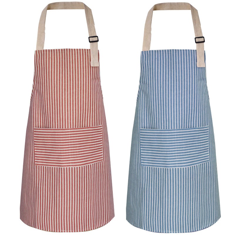 ATROPOS 2 Pack Aprons for Women with Pockets Waterproof Cooking Aprons for Women Adjustable Bib Apron Chef Aprons Painting Apron for KitchenCookingBakingBBQCleaningPainting