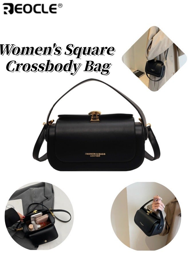 REOCLE Women's Fashion Square Crossbody Bag with Premium Texture and Compact Structured Design  Mini Luxury Purse with Adjustable Leather Strap for Daily Elegant Occasions - Image 1