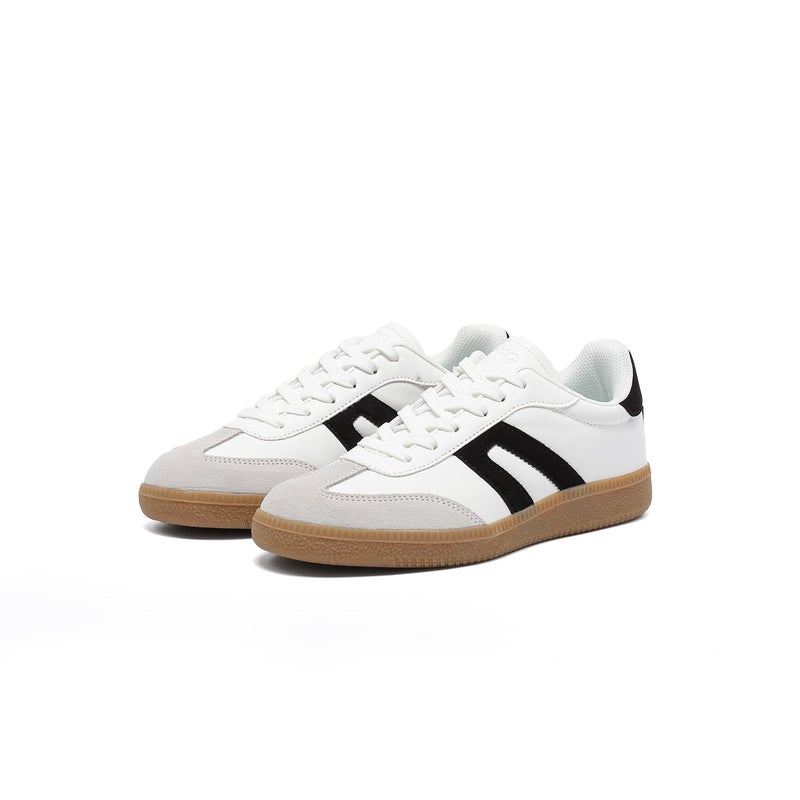 OFG Women's Retro Gum Sole Fashion Sneakers-Lace Detail Casual Retro Walking Shoes-Gum Sole Casual Tennis-Anti Slip Trainersï¼ˆBlack/White,8.5ï¼‰ - Image 3