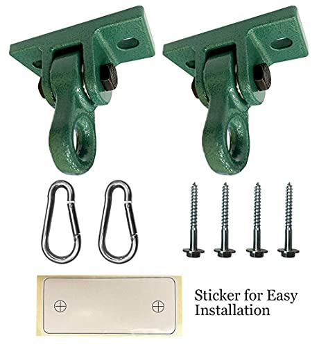 ABUSA Heavy Duty Green Swing Hangers Screws Bolts Included Over 5000 lb Capacity Playground Porch Yoga Seat Trapeze Wooden Sets Indoor Outdoor 2 Pack - Image 5