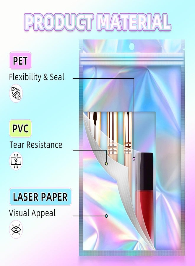 JETMORE Mylar Bags, 50 PCS Resealable Bags-6x9in, Holographic Bags for Party Favors, Little Bag for Jewelry, Sealable Bag for Papers, Souvenirs, Dispensary Packaging for Edibles, Mothers Day Gifts - Image 5