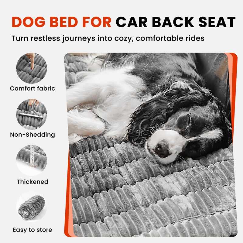 HiPetpy Backseat Dog Bed Mat for Car, Non-Slip Dog Bed for Car Back Seat, Soft & Cozy Dogs Blanket, Washable Travel Pet Mat Seat Protector for Cars, SUVs, Trucks - Image 2
