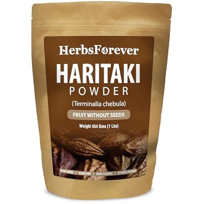 Herbsforever مسحوق هاريتاكي من هيربس فوريڤر 454 جرام | تيرميناليا تشيبولا | غير معدّل وراثيًا، نباتي، خالي من الغلوتين | خام، مطحون حديثًا | سوبر فود أيورفيدي طبيعي للصحة اليومية - Image 1