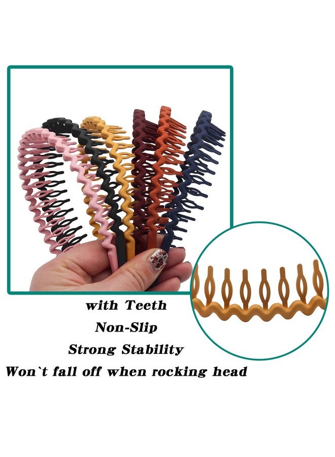 Yeshan Plastic Teeth Headbands Wavy Headbands With Combs Nonslip Thin Hair Bands For Women Girls Hairpack Of 6 - Image 3