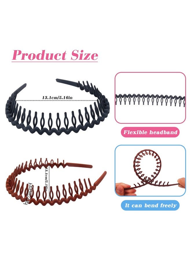 Yeshan Plastic Teeth Headbands Wavy Headbands With Combs Nonslip Thin Hair Bands For Women Girls Hairpack Of 6 - Image 2