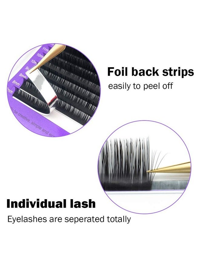 NAGARAKU Eyelash Extensions Individual Lashes 0.15 Mm D Curl 14Mm Premium Classic Matte Black Faux Mink 16 Rows Natural Professional Beauty Salon Supplies  - Image 3