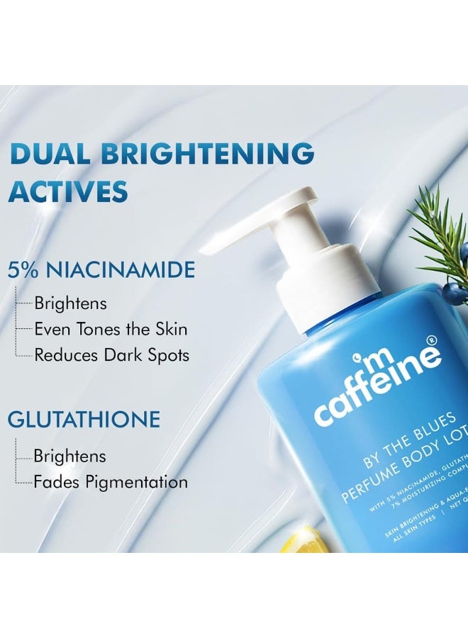mCaffeine By the Blues Brightening Perfume Body Lotion & Sweet Escape Perfume Body Lotion | Niacinamide, Cocoa & Shea Butter | Deeply Moisturizes, Evens Skin Tone | Long Lasting Fragrance - 300mlx2 - Image 3