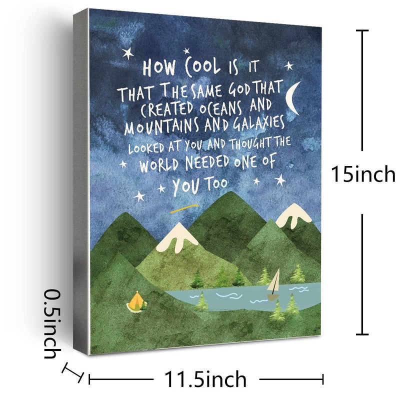 Wailozco Same God Creation Wall Art,Mountain Wall Art for Nursery Toddler Boy Room Wall Decor,Christian Kids Canvas Framed Poster Print,Adoption Gifts First Communion Gifts for Boys - Image 2