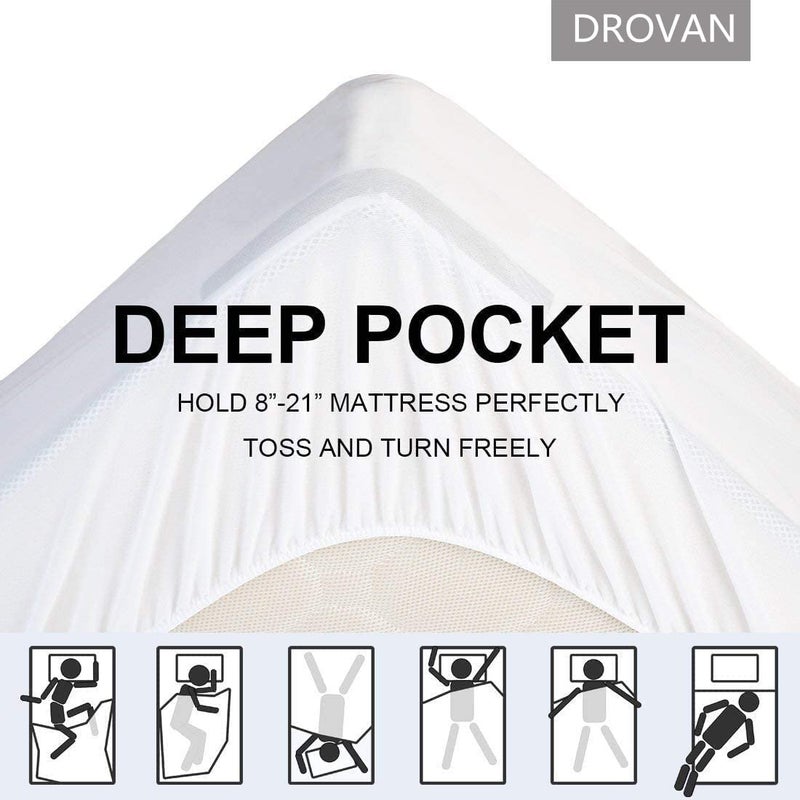 DROVAN Mattress Pad Twin Size - Extra Thick Mattress Cover - Pillow Top Deep Pocket with Breathable 7D Spiral Fiber Filling Cooling Mattress Topper - Image 3
