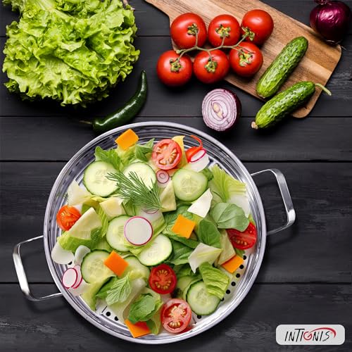 INTIGNIS Multi-Functional Casserole Dish with lid + Steamer | Anti Scratch | Non-Stick | 30cm/12 inches – 5.5L | PFOA Free | Induction Compatible | German C3+3 Coating - Image 3