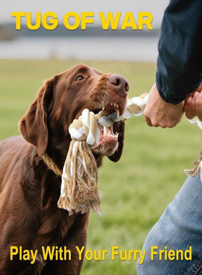 Fida Dog Rope Toys for Large/Medium Aggressive Chewers, Tough Rope Chew Toy,Natural Cotton 3 Knots - Image 3