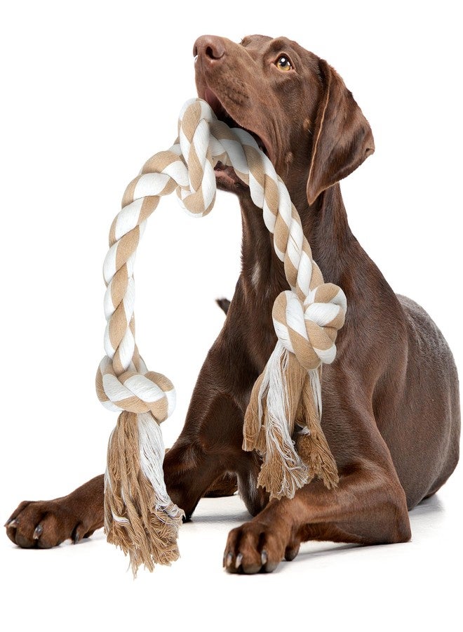 Fida Dog Rope Toys for Large/Medium Aggressive Chewers, Tough Rope Chew Toy,Natural Cotton 3 Knots - Image 1