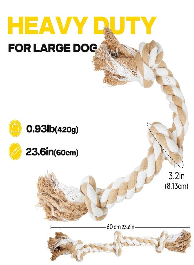 Fida Dog Rope Toys for Large/Medium Aggressive Chewers, Tough Rope Chew Toy,Natural Cotton 3 Knots - Image 5