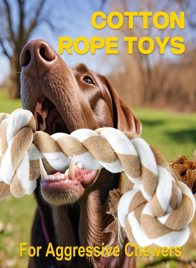 Fida Dog Rope Toys for Large/Medium Aggressive Chewers, Tough Rope Chew Toy,Natural Cotton 3 Knots - Image 2