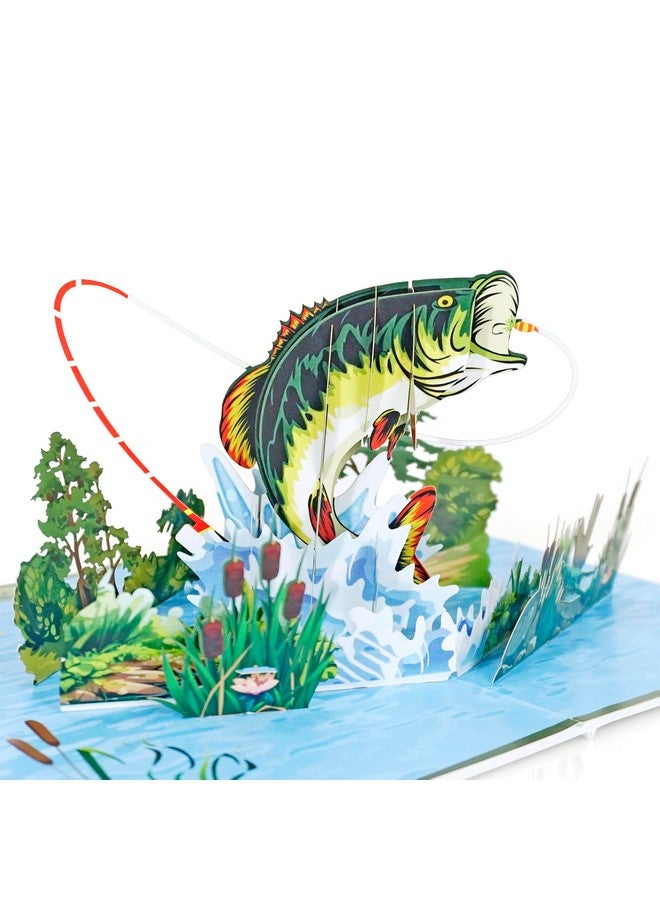 CUT POPUP.COM Cutpopup Fishing Birthday Card Pop Up, Fathers Day, 3D Popup Greeting Card, Birthday Card For Men, Husband, Dad, Granpa, Stepfather, Son (Fishing) - Image 1