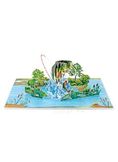 CUT POPUP.COM Cutpopup Fishing Birthday Card Pop Up, Fathers Day, 3D Popup Greeting Card, Birthday Card For Men, Husband, Dad, Granpa, Stepfather, Son (Fishing)  - Image 2
