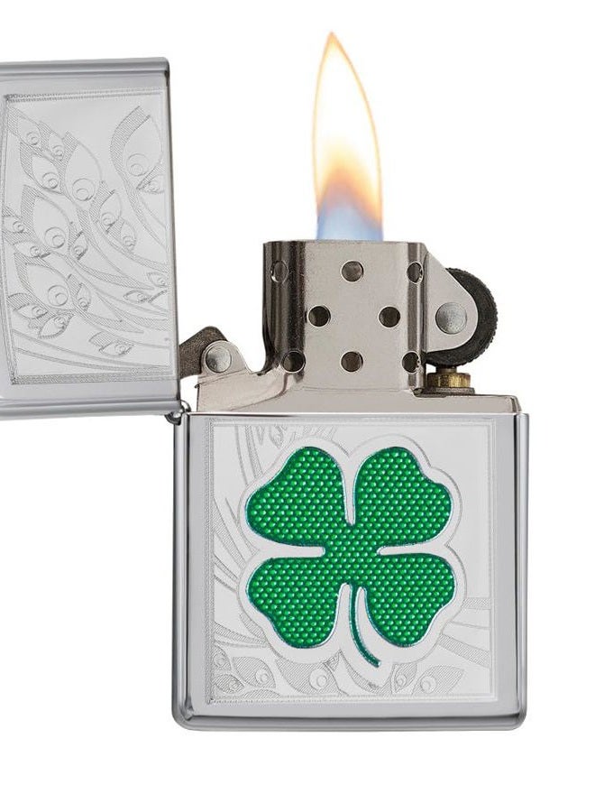 Zippo 24699 Clover High Polish Chrome Design Windproof Lighter, One Size - Image 4