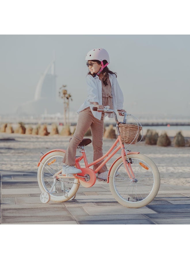 RIZZ Platinum Junior 14-Inch Kids Bike | 14-Inch Wheel Size | Adjustabe Seat | Training Wheels | Peach - Image 4