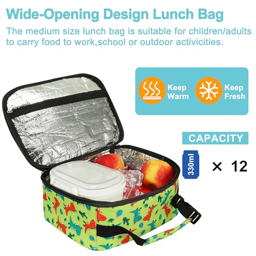 esouler Lunch Box Kids Insulated Lunch Bag for Boys & Girls Durable Children Lunchbox for School with Water Bottle Holder-Orange Dinosaur - Image 4