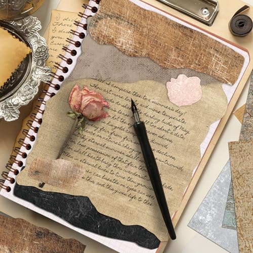Desecraft Vintage Textured 12x12 Scrapbooking Cardstock Decorative Paper - 36 Sheets - for Card Making Background Origami Textured Decorative Scrapbook Paper Scrapbook Materials Supplies - Image 3